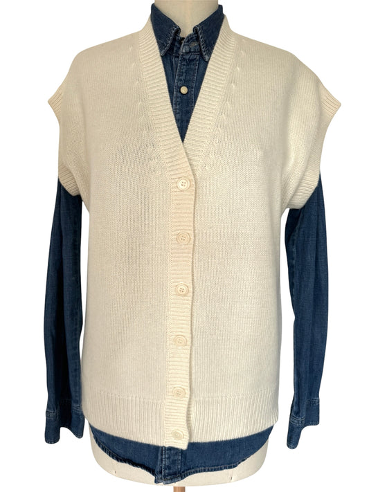 GILET SANS MANCHES 100% CACHEMIRE 6 FILS L/81